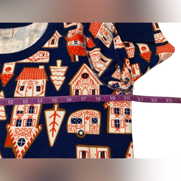 Hanna Andersson Women’s XL Christmas Holiday Cotton Pajama Set Houses Trees - Picture 8 of 12